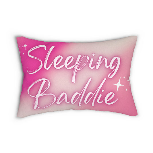 “Sleeping Baddie”Spun Polyester Lumbar Pillow